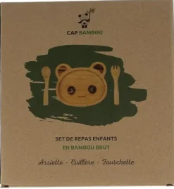 Set repas pour enfant en bambou Cap Bambou - boîte contenant 3 produits