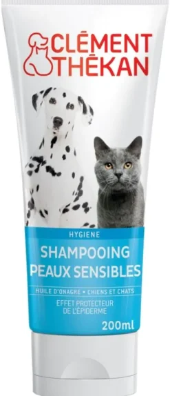 Shampoing peaux sensibles chiens et chats Clément Thékan - tube de 200 ml