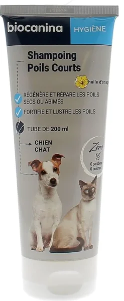 Shampoing poils courts chien et chat Biocanina - tube de 200 ml