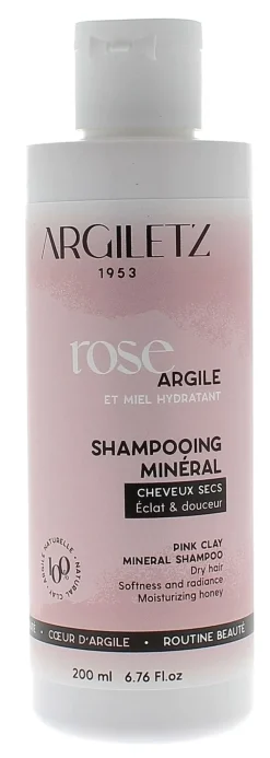 Shampooing Argile rose et miel cheveux secs Argiletz - flacon de 200 ml