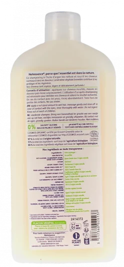 Shampooing bio nourrissant à l'argan Natessance - flacon de 500ml