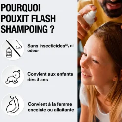 Shampooing Flash traitement anti-poux et lentes Pouxit - offre spéciale lot de 2 flacons de 100ml