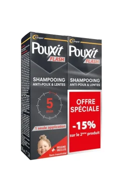 Shampooing Flash traitement anti-poux et lentes Pouxit - offre spéciale lot de 2 flacons de 100ml