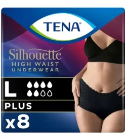 Silhouette plus slips absorbants taille L basse noir Tena - sachet de 8 slips
