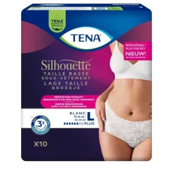 Silhouette plus slips absorbants taille L basse blanc Tena - sachet de 10 slips
