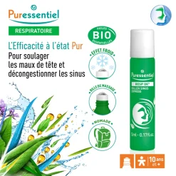 Sinus express aux 6 huiles essentielles bio Puressentiel - roll-on de 6ml