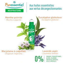 Sinus express aux 6 huiles essentielles bio Puressentiel - roll-on de 6ml
