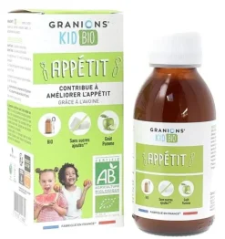 Sirop Appétit kid bio goût poire Granions - flacon de 125ml