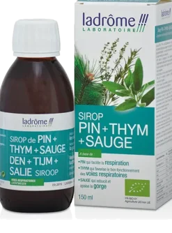 Sirop de pin thym et sauge bio Ladrôme - flacon de 150ml