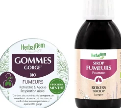 Sirop des fumeurs bio Herbalgem - flacon de 150 ml + gommes gorge offertes