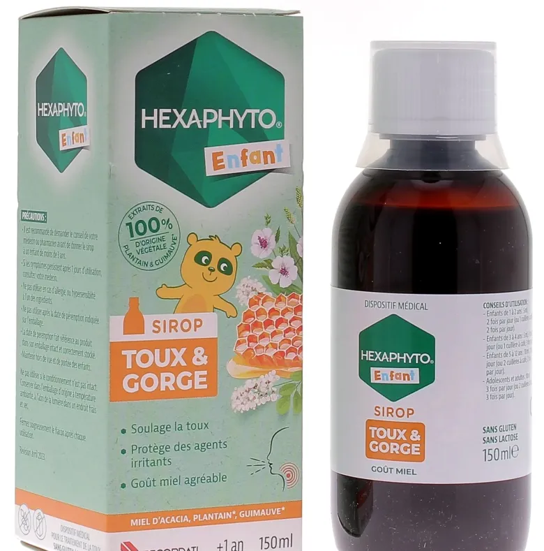 Sirop toux et gorge enfant Hexaphyto - flacon de 150ml