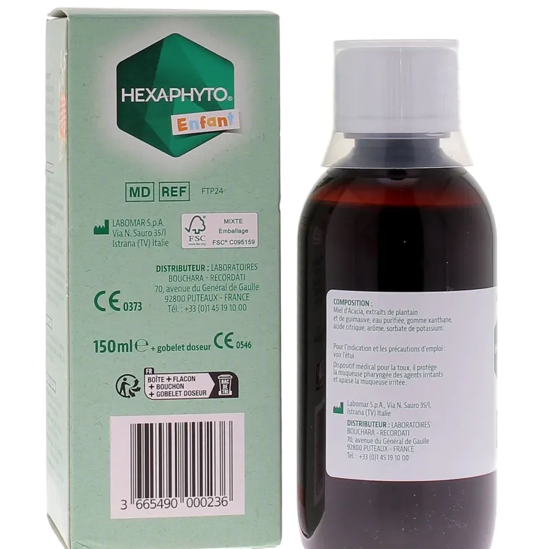 Sirop toux et gorge enfant Hexaphyto - flacon de 150ml
