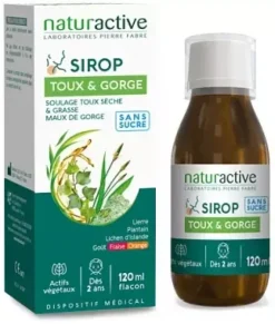 Sirop toux et gorge Naturactive - flacon de 120ml