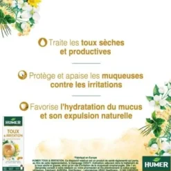 Sirop toux et irritation goût miel Humer - flacon de 100ml
