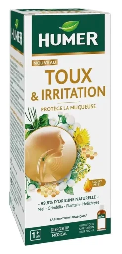 Sirop toux et irritation goût miel Humer - flacon de 100ml