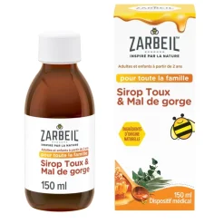 Sirop toux et mal de gorge Zarbeil - flacon de 150ml