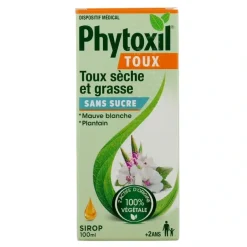 Sirop toux sèche et grasse Phytoxil sans sucre – 100 ml