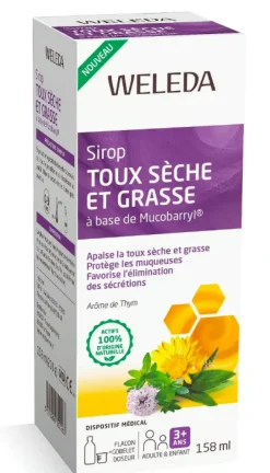 Sirop toux sèche et grasse Weleda - flacon de 158ml
