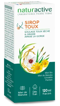 Sirop toux sèche & grasse dès 1 an Naturactive - flacon de 120ml
