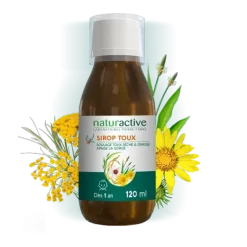 Sirop toux sèche & grasse dès 1 an Naturactive - flacon de 120ml