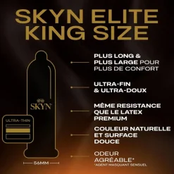 Skyn Préservatifs Elite King Size Manix - boîte de 20 préservatifs