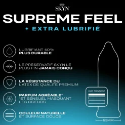 Skyn suprême feel extra lubrifié préservatifs Manix