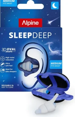 Sleep Deep bouchons d'oreille Alpine - une paire + une boite de transport