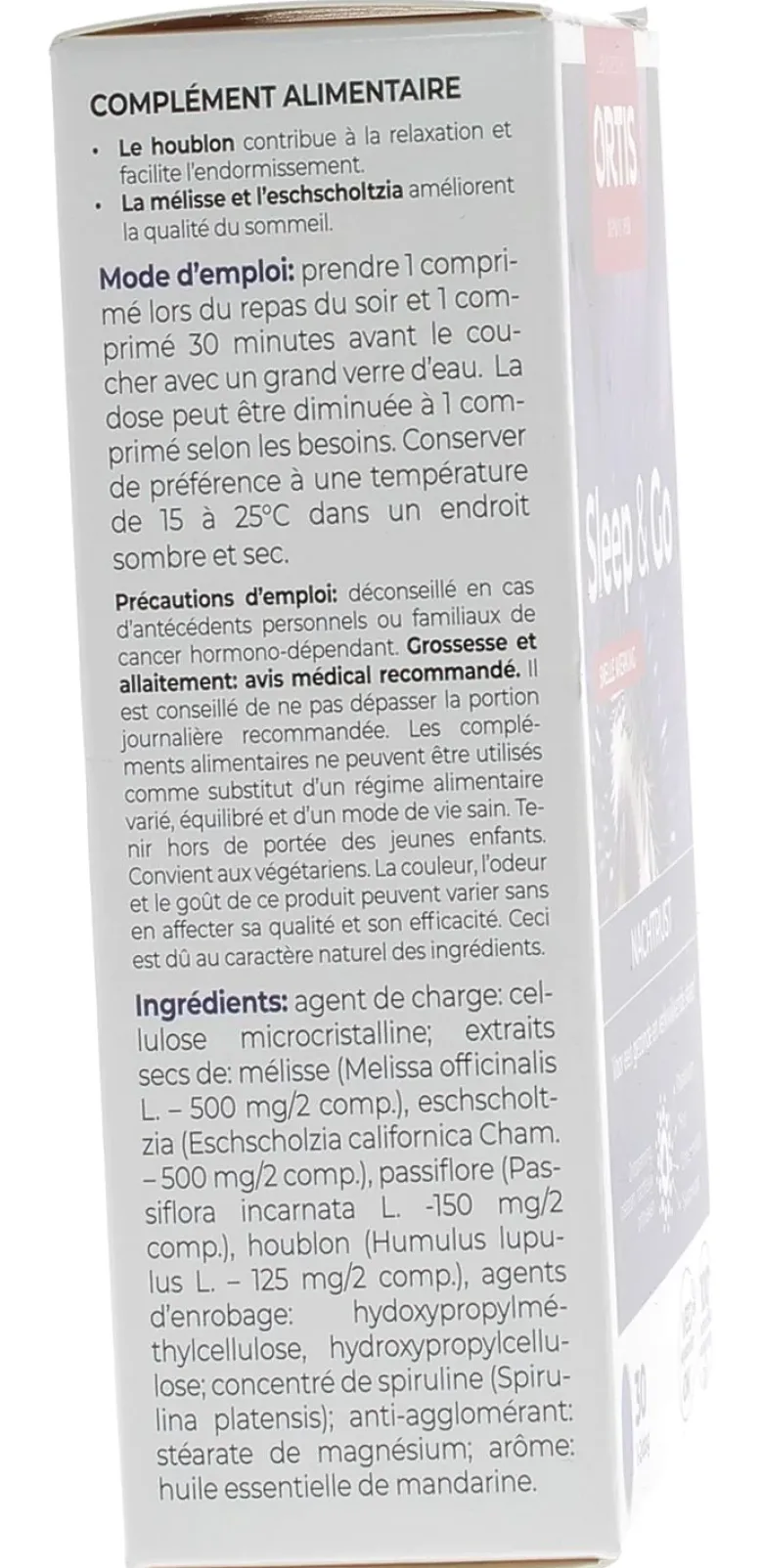 Sleep & Go Sommeil action rapide Ortis - boîte de 30 comprimés