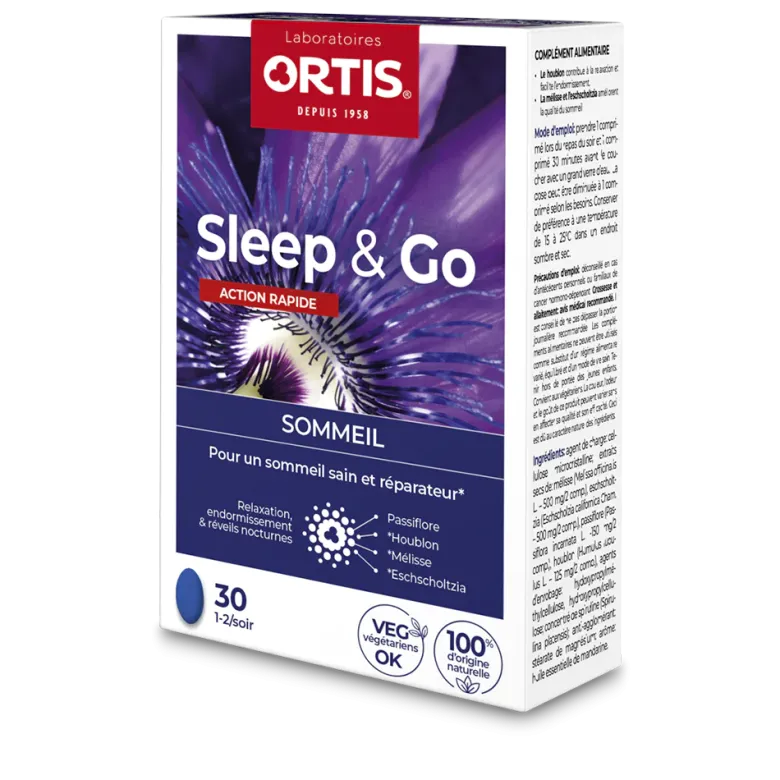Sleep & Go Sommeil action rapide Ortis - boîte de 30 comprimés