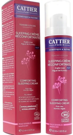 Sleeping crème réconfortante tendre cocon Cattier - flacon pompe de 50 ml