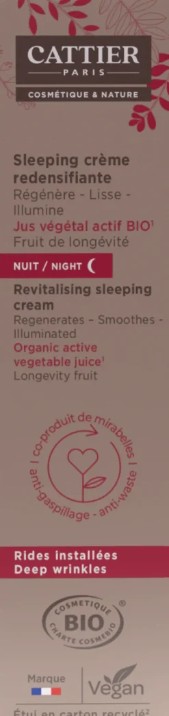 Sleeping crème redensifiante Cattier - flacon-pompe de 50ml