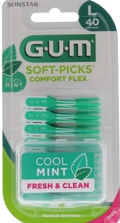Soft-Picks Comfort flex Cool mint large GUM - blister de 40 bâtonnets interdentaires