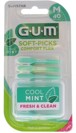 Soft-Picks Comfort flex Cool mint medium GUM - blister de 40 bâtonnets interdentaires