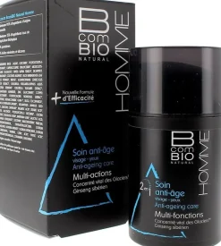 Soin anti-âge visage et yeux Homme BcomBIO - flacon pompe de 50 ml