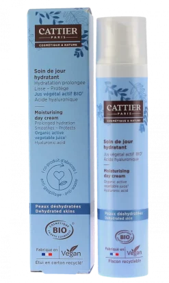 Soin de jour hydratant Cattier - flacon-pompe de 50ml