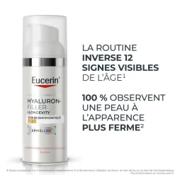 Soin de jour épigénétique SPF30 Hyaluron-Filler + Longevity Eucerin - flacon-pompe de 50ml