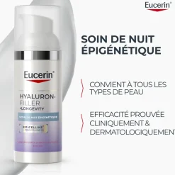 Soin de nuit épigénétique Hyaluron-Filler + Longevity Eucerin - flacon-pompe de 50ml