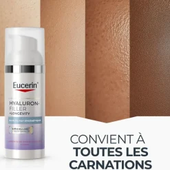 Soin de nuit épigénétique Hyaluron-Filler + Longevity Eucerin - flacon-pompe de 50ml