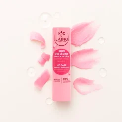 Soin des lèvres pailleté parfum fraise Laino - 1 stick de 4 g