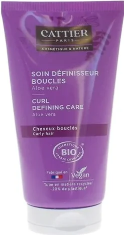 Soin définisseur boucles Aloe Vera bio Cattier - tube de 150 ml