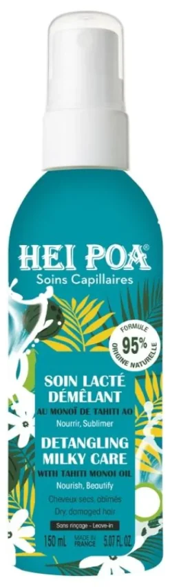 Soin lacté démêlant cheveux secs et abimés Hei Poa - spray de 150ml