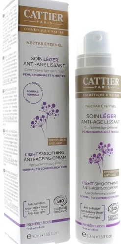 Soin léger anti-âge lissant Nectar Éternel Cattier - flacon pompe de 50 ml