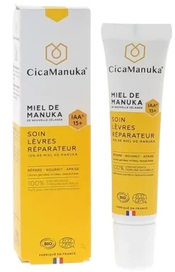 Soin lèvres réparateur 10% de Miel de Manuka IAA 15+ bio CicaManuka - tube de 15 ml