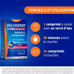 Sommeil et concentration mélatonine 1,9mg Valdispert - boite de 24 comprimés