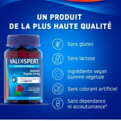 Sommeil rapide 1,9 mg Valdispert - pot de 30 gommes