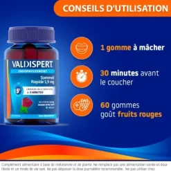 Sommeil rapide 1,9 mg Valdispert - pot de 30 gommes