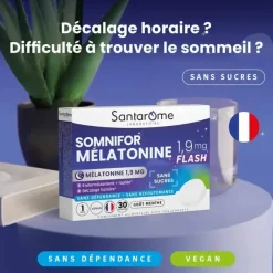 Somnifor Mélatonine flash 1,9mg Santarôme - boîte de 30 comprimés