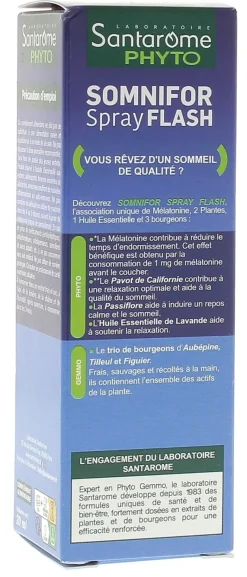 Somnifor Spray flash 1,9mg de mélatonine Santarome - spray de 20 ml