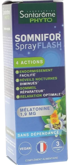Somnifor Spray flash 1,9mg de mélatonine Santarome - spray de 20 ml