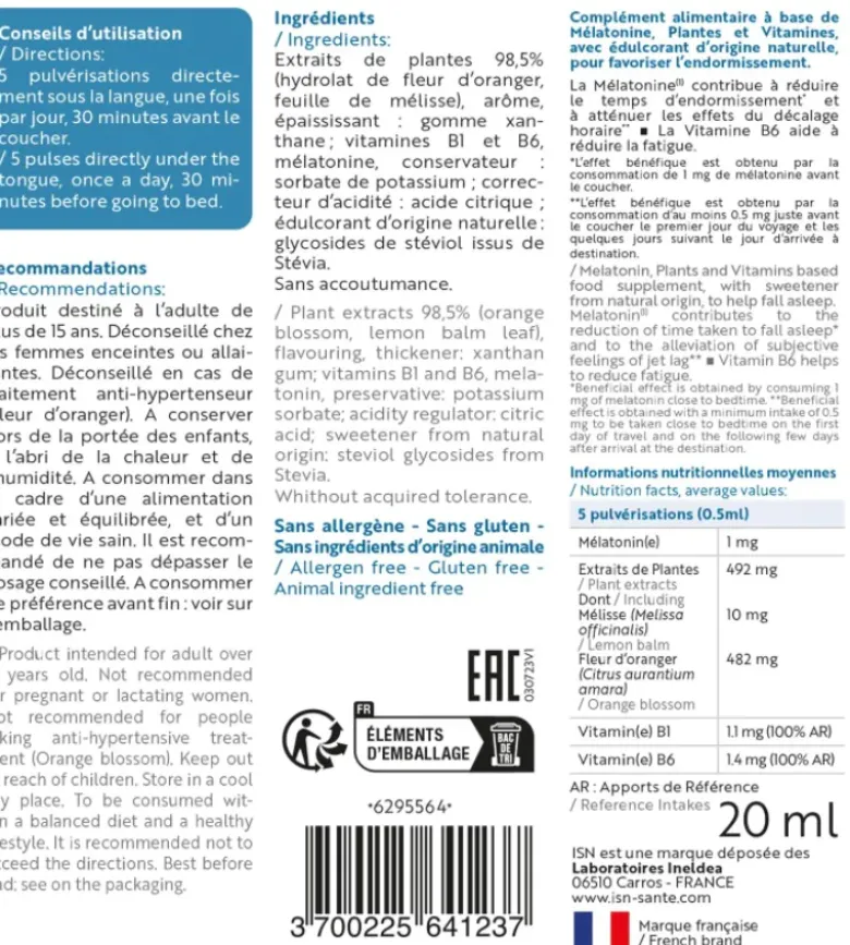 Somnil mélatonine flash Ineldea - spray de 20ml